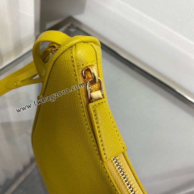 Prada專櫃2022新款hobo女士全皮腋下包 1BC204 普拉達十字紋牛皮單肩斜挎女包 csp1476